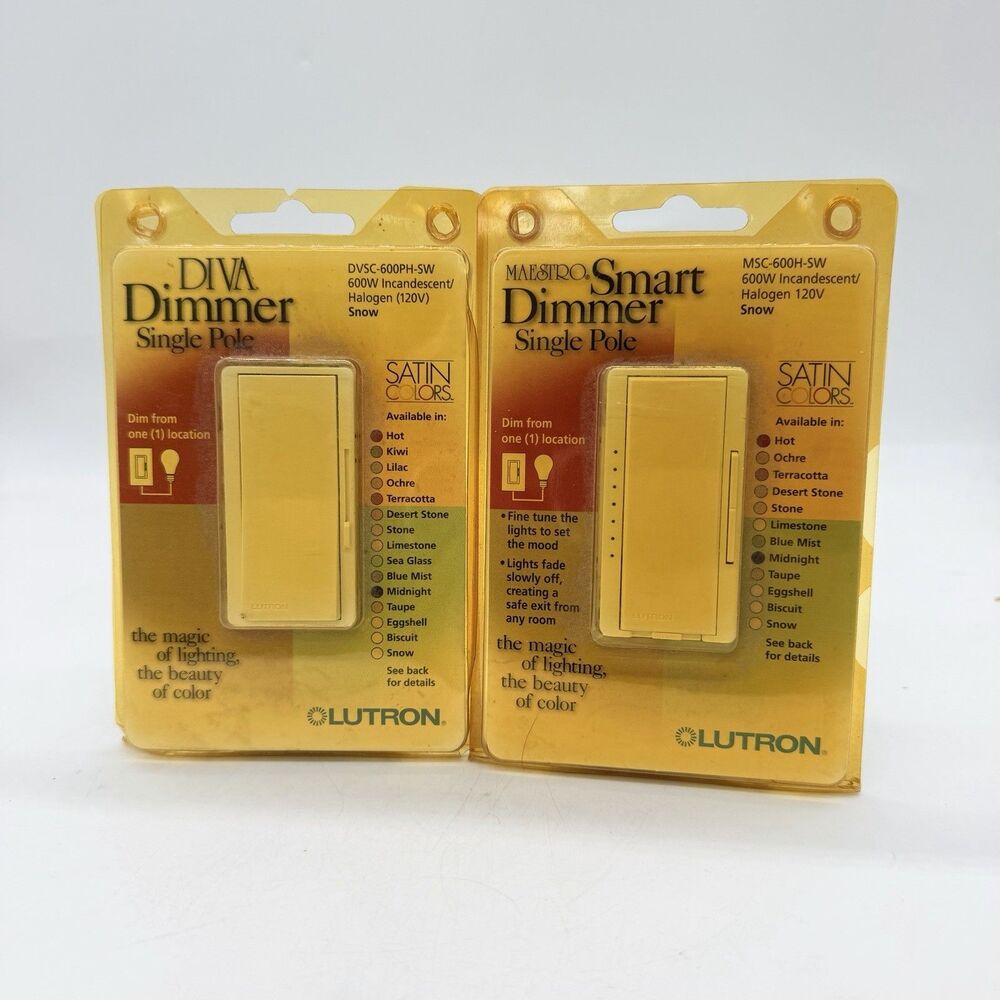 Lutron DVSC-600PH-SW Diva 600W 3-Way Slide Dimmer Snow White NOS